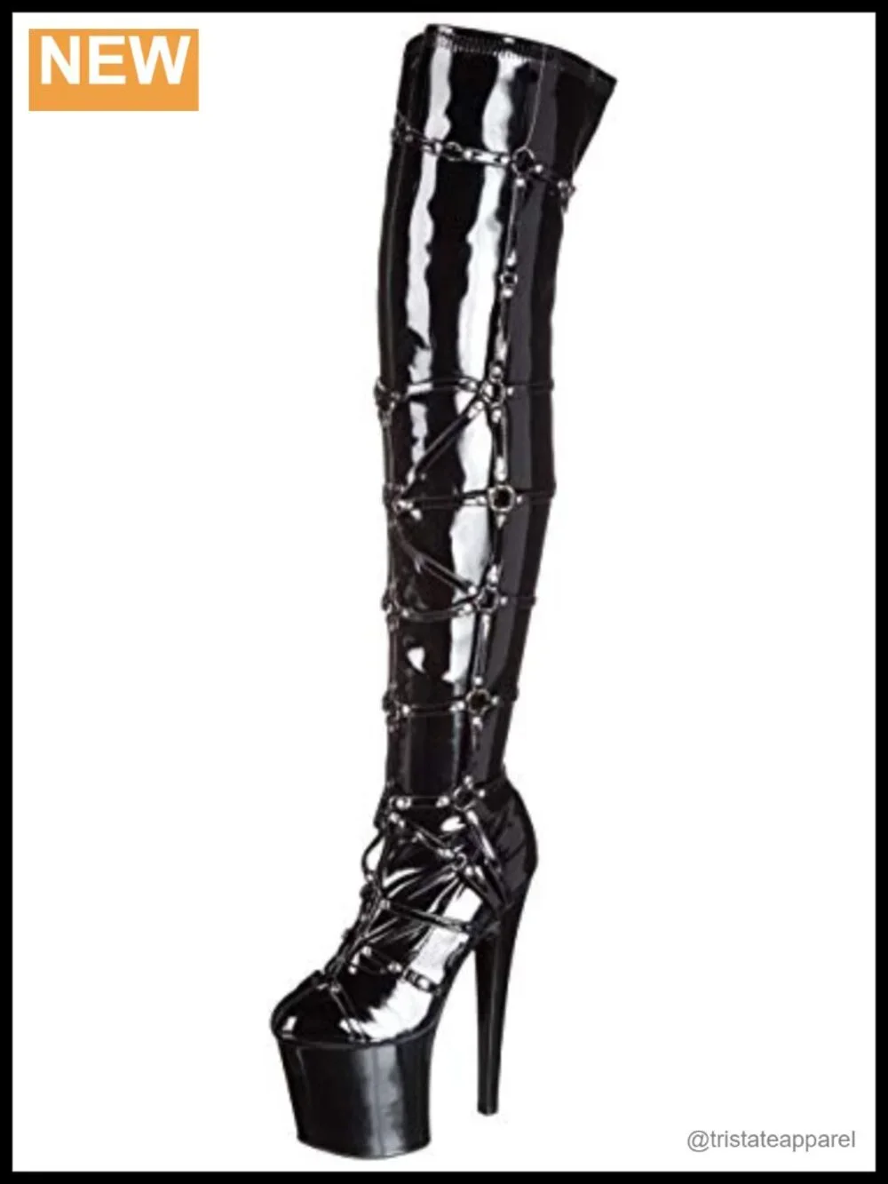 Over-the-Knee Platform Boots with Stiletto Heel Round Toe Zip
